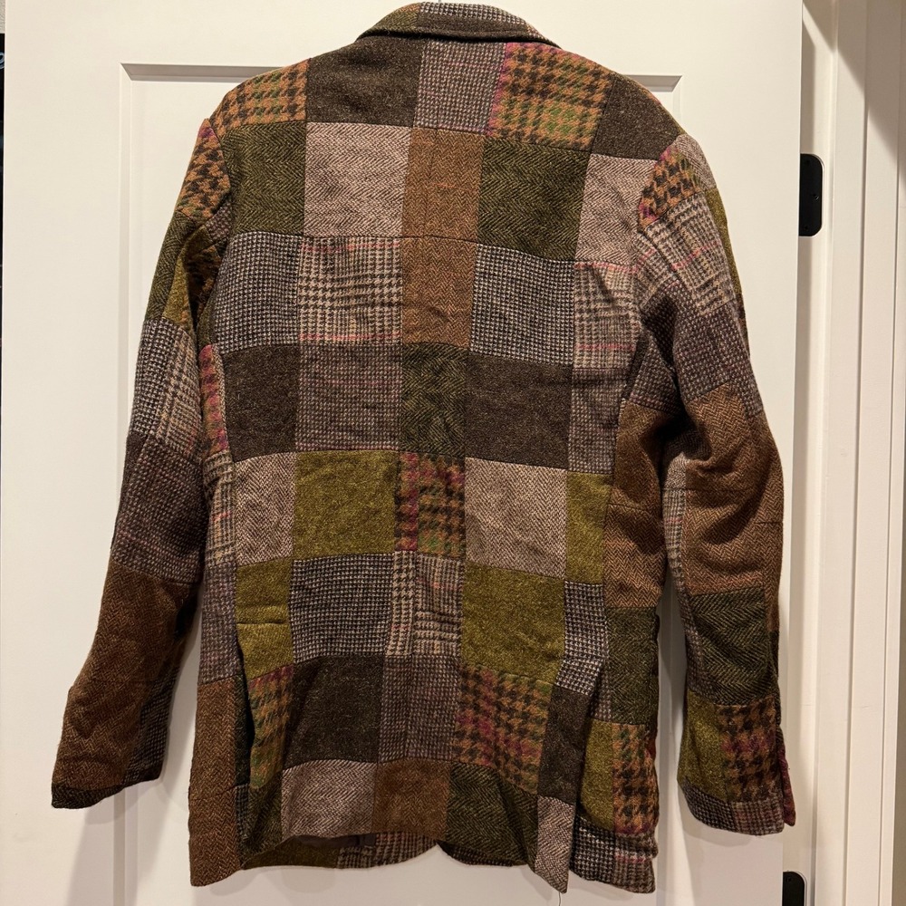 Dark Academia Daniel Cremieux M Patchwork Wool Tweed Blazer Sport Coat - Picture 5 of 11